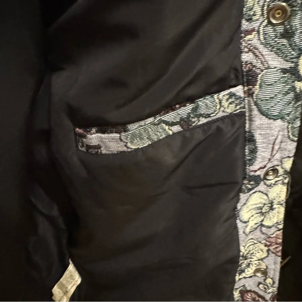 Zara Men's Floral Jacket - Blue and Cream - Picture 6 of 13